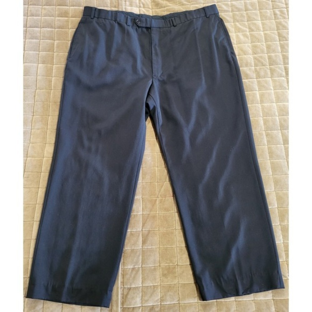 Brooks Brothers 346 Wool Pants Men's Size 44x32 Black Pleated Cuffed